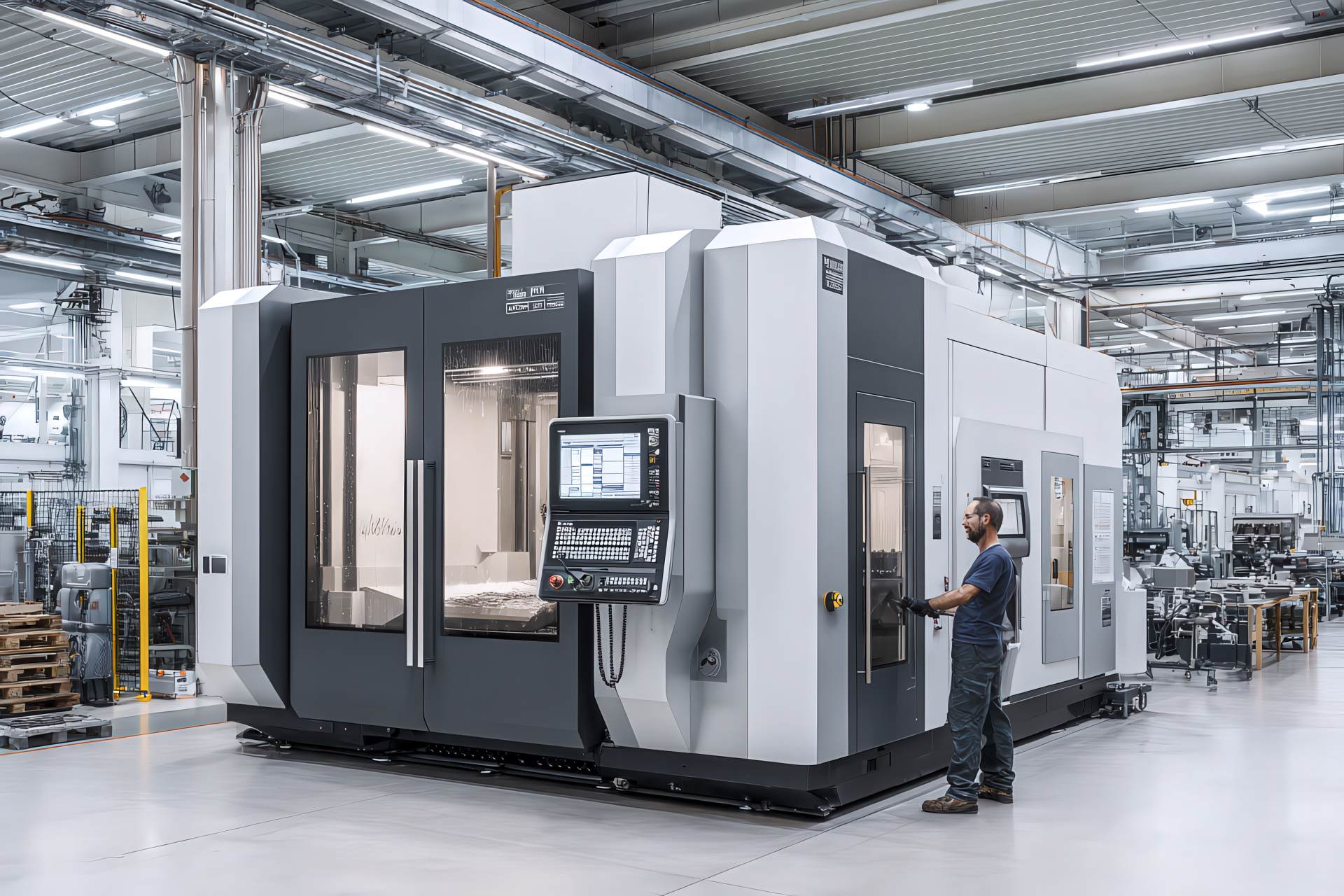 Fresa CNC all'interno di una cabina insonorizzante LPM