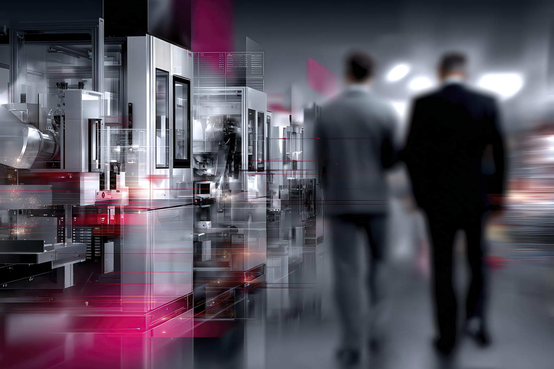 Immagine con sovrapposizioni CAD e accenni motion su sistemi di protezione per linee automatiche, simbolo di Legacy sostenibile