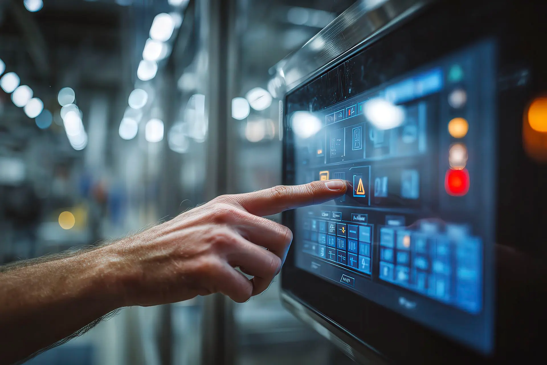 Xavfsizlik diagnostikasi va LPM qizil detallari bilan sanoat HMI