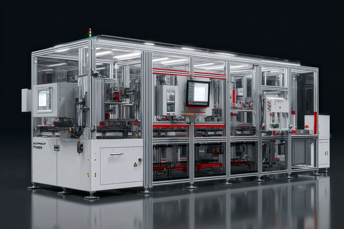 Sistema di protezione industriale con accessi rapidi per manutenzione e dettagli rossi LPM GROUP