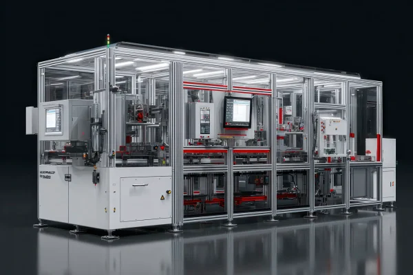 Sistema di protezione industriale con accessi rapidi per manutenzione e dettagli rossi LPM GROUP