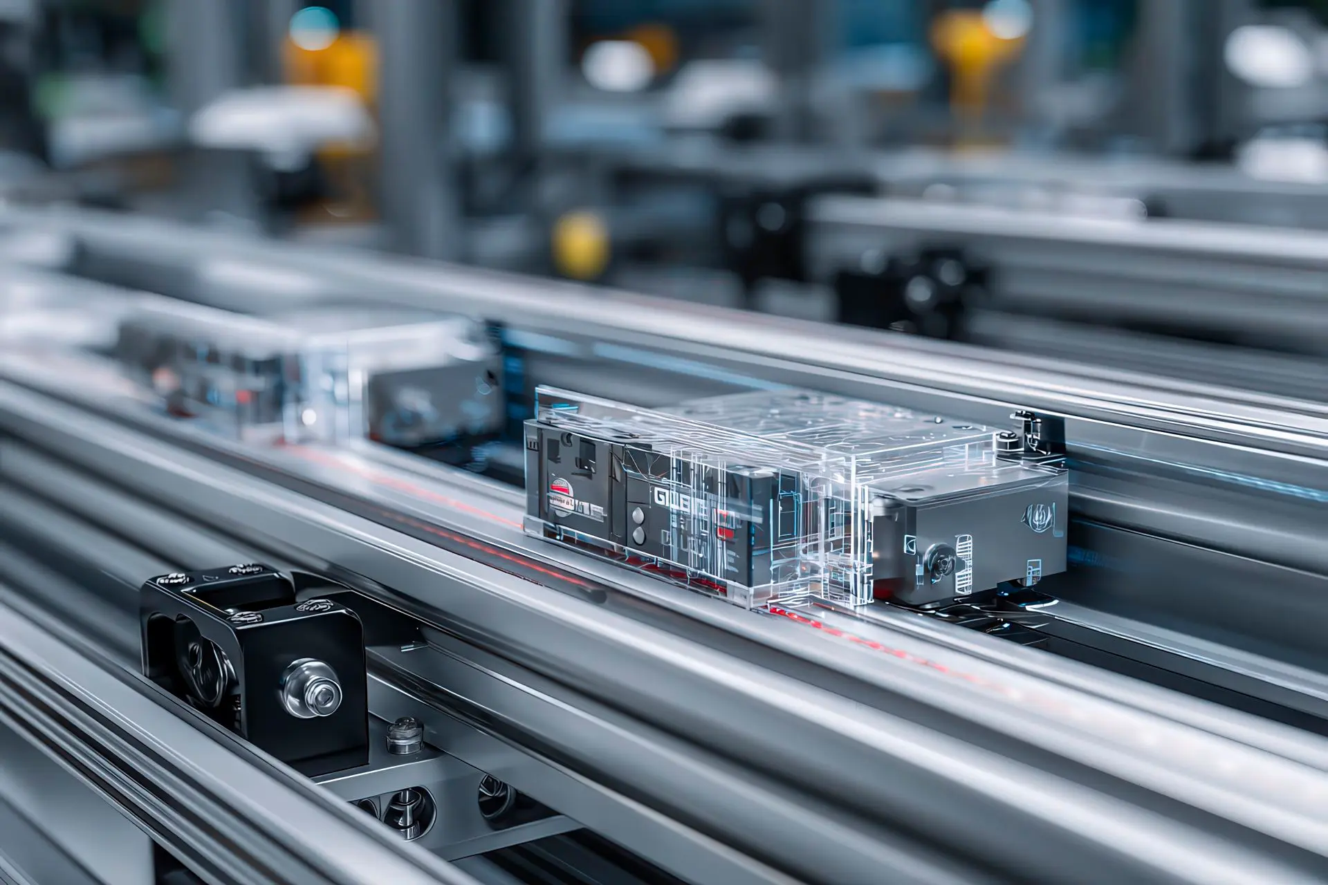 Team tecnico al lavoro su una soluzione avanzata di protezione per automazione industriale con dettagli rossi LPM GROUP